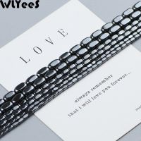 WLYeeS Fillet rectangle Natural Black Hematite Stone beads Square Loose Spacer Beads For DIY Jewelry Making Necklace Bracelet