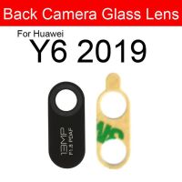 เลนส์กระจกกล้องด้านหลังมีสติกเกอร์สำหรับ Huawei Y5 Y6 Y7 Y9 Pro Prime Dual กล้องหลักเดี่ยวเลนส์กระจก