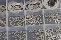 304 Stainless Steel E-type Elastic Seals Snap Retaining Washers Circlip O Ring Kit E-clip Washer Assortment Kit E Clip clamp set Nails Screws  Fastene