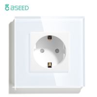 【New】 BSEED EU Wall Socket Double USB Phone Charge Type-C Socket Single Glass Crystal Electrical Power Outlet 16A 110V-240V Socket