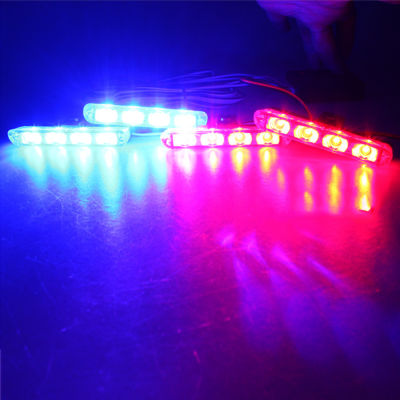 1Set Car Grille 16 LED Police Strobe Lights 4 In 1 Red Blue DRL Flashing Warning Signal Lamp 12V Emergency Stroboscopes Flasher