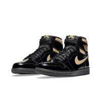 รองเท้าผ้าใบผู้ชาย JordanAir Jordan1High Og "Black Gold" สูงช่วยรองเท้าบาสเก็ตบอลย้อนยุคชายและหญิงสไตล์เดียวกันสีดำทอง รองเท้าผ้าใบ รองเท้า