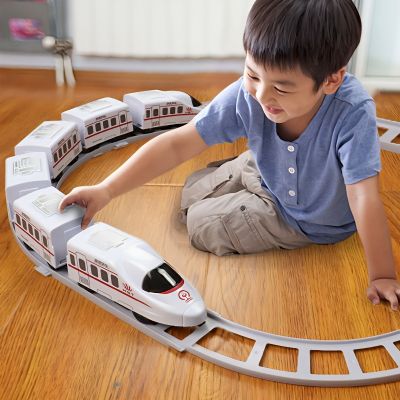รถของเล่นเด็กวัยหัดเดินรถไฟของเล่น3-4ปีมีชุดโมเดลรถรถรางไฟฟ้าเด็กชายเด็กหญิงอายุ3-4ปีรับประกันความพึงพอใจ