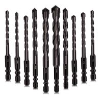 Black Masonry Drill Bits Concrete Drill Bit Ceramic Tile Drill Bit Set Tungsten Carbide Tipped for Concrete Brick Glass Wood Drills  Drivers