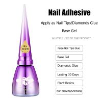 15ml 2IN1 Nail Adhesive for False Nail Tips Diamonds Gems Glue Clear Plant Base Gel Manicure UV LED Nail Art Polish Accessories Adhesives Tape