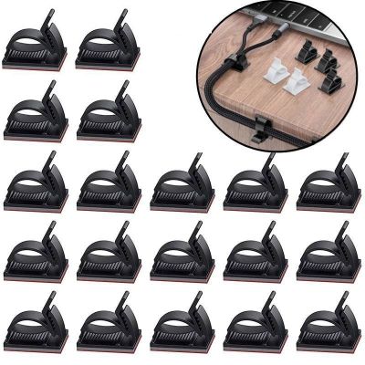 Adjustable Cable Organizer Self Adhesive Table USB Cable Management Clips Cord Holder For Car Mouse Charging Wire Winder Clamp