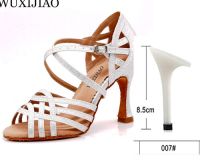 WUXIJIAO Women Party Dance Shoes  Satin Shining Rhinestones Soft Bottom Latin Dance Shoes Woman Salsa Dance Shoes Heel5cm-10CM