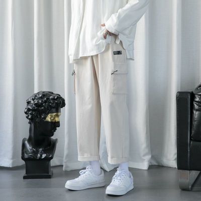 Casual pants men Korean handsome overalls straight-leg pant spring Summer retro male oversized trousers fashion streetwear
