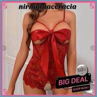 ชุดชั้นในสตรี TEDDY Deep V ลูกไม้โปร่งใส ONE-PIECE CROTCHLESS SEXY LINGERIE !!