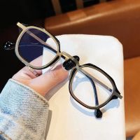 Irregular Anti blue Light Glasses Unisex Korean Personality Gold Glue Mixed Flat Mirror Retro Myopia Eye Frame Computer Goggles