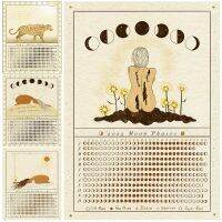 2023 Lunar Calendar Moon Phases Wall Art,ภาพวาดผ้าใบสำหรับตกแต่งบ้าน,Light And Dark Magick Witch Wicca Art โปสเตอร์,Unframed 1007