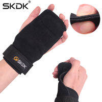 ถุงมือยิม Cowhide ถุงมือยกน้ำหนักยิมฟิตเนส Hand Grip Wrist Wraps Support Crossfit Deadlifts Training Adjustable Padded