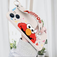 Orico เคส Apple iPhone 15 Plus 15 Pro Max Vivo V29 5G (พร้อมสายรัดข้อมือ) เคสโทรศัพท์ Sesame Street ELMO น่ารักขอบสี่เหลี่ยมปลอกซิลิโคนของเหลวเคสคลุมทั้งหมดกล้องป้องกันการกระแทก