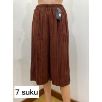 P. Womens FREE SIZE &amp; PLUS SIZE 5 suku &amp; 7 suku Palazzo Pleated Seluar with Pockets