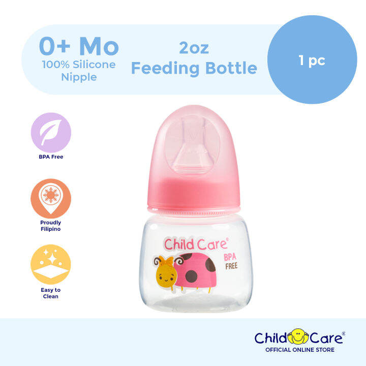 Child Care 2oz Round Baby Bottle For Girl, by Pc (AntiColic Feeding