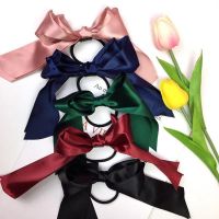 Fashion Silk Bowknot Hair Ties Scrunchies Women Girls Elastic Hair Bands Hair Band Long Ribbon Bow Ponytail Hair Accessories