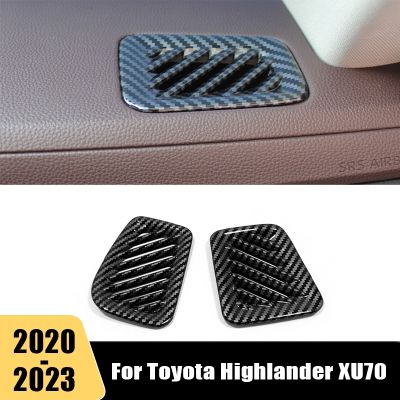 HOT LOZKLHWKLGHWH 576[HOT ING HENG HOT] สำหรับ Toyota Highlander XU70 2020 2021 2022 2023 ABS แผงแดชบอร์ดรถเครื่องปรับอากาศ Vent Outlet กรอบสติกเกอร์อุปกรณ์เสริม