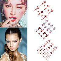 Adhesive DIY Eyeliner Glitter Face Rhinestone Acrylic Tattoo Stickers Glue-free Eyebrows Temporary Womens Tattoos Make Up Tools