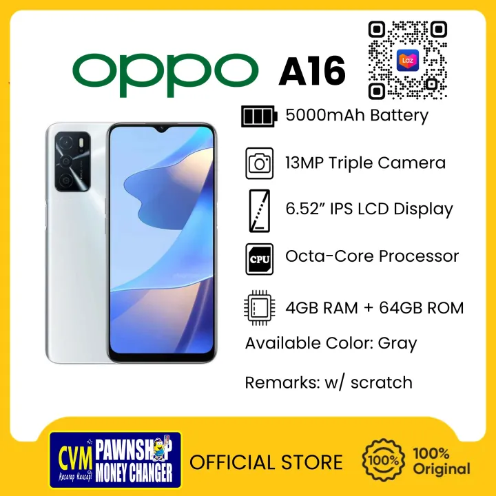 OPPO A16 / 4GB RAM / 64GB ROM / 5000MAH / GRAY | Lazada PH