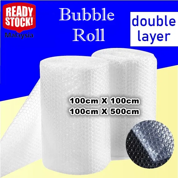 Bubble Wrap Double Layer 1m X 1 Meter Bubble Roll 100 Cm X 500 Cm Lazada