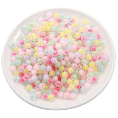 ‘【；】 8Mm Colored Acrylic Beads, Middle Beads, Handmade DIY Materials, Self-Made Necklaces, Bracelets, Jewelry Accessories, 30G / Bag
