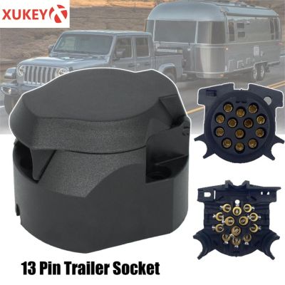 Durable 12V 13 Pin Euro Trailer Socket 13-Pole Tow Bar Towing Socket Caravans Wiring Electrical Connector car accessories