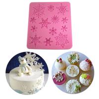 2021Silicone Mold Christmas Snowflake Pattern Cake Stencil Fondant Mould Chocolate Cookie Pastry Tools Kitchen Baking Accessories
