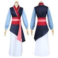 2 Colors Hua Mulan Dress Cosplay Princess Mulan Costume Kids Women Adults Long Dress Halloween Cosplay Costume Custom Made