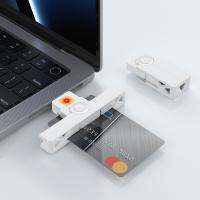 เครื่องอ่านวีซ่าบัตรเอทีเอ็ม CAC แบบพกพาได้ USB ประเภท C USB2.0เครื่องอ่านการ์ดอัจฉริยะแบบพกพาสำหรับบัตรประจำตัวซิมชิป