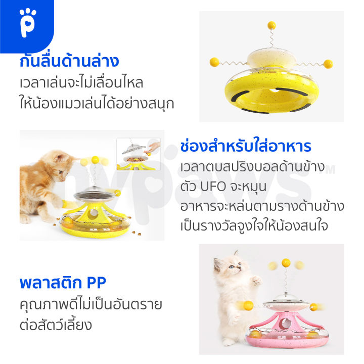 my-paws-ของเล่นแมว-รางบอลแมว-รุ่น-ufo-a-เป็นที่ให้อาหารอัตโนมัติได้-หมุนแล้วอาหารจะตกลงมา