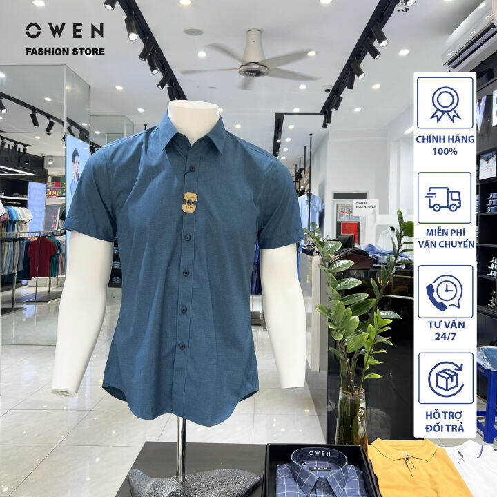 Áo sơ mi ngắn tay Owen AR22673NT  Thời trang cao cấp  Thương hiệu quần áo  nam nữ Owen