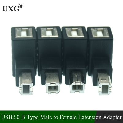 Up Down Left Right Angled 90 Degree USB 2.0 B Type Male to Female Extension Adapter for Printer Scanner Hard Disk Case Converter