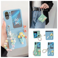 เคสโทรศัพท์แฟชั่นลายสาวแฟชั่นแบรนด์ HOCE สำหรับออปโป้ไฟนด์ N2 Flip 5G มีสายโซ่ลายหมีน่ารักป้องกันรอยขีดข่วน