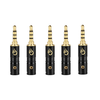 Jack 3.5 Male Connector 4 Pole Gold Plating 3.5mm Audio Plug Adapter 6mm Tail Hole Speaker Cable Connectors Headphone Minijack