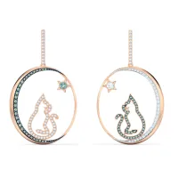 Cattitude Earrings Cute Cat Star Moon Earrings