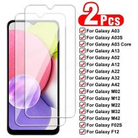 [HOT T] 2Pcs กระจกกันความร้อนอย่างเต็มที่สำหรับ Samsung Galaxy A03 Core A13 A02 A12 A22 A32 A42ปกป้องหน้าจอ M02 M12 M22 M32 M42 F02S F12ฟิล์ม