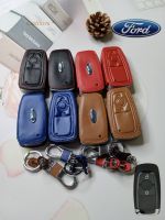 พร้อมส่ง ซองกุญแจหนัง Ford Ranger 2018-2020 รุ่น Smart Key หนังแท้ เดินด้ายแดง โลโก้โลหะ