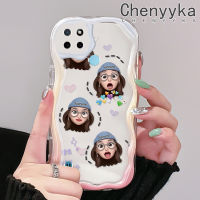 เคส Chenyyka สำหรับ Realme C21Y C25Y ยอดนิยมลายอิโมติคอนเด็กผู้หญิงสีสันสดใสขอบเนื้อครีมเคสโทรศัพท์โปร่งใสนิ่มเคสป้องกันซิลิโคนใส