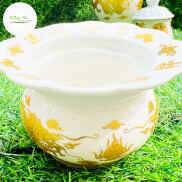 Bát hương Song Long Chầu Nguyệt có vành hứng tàn