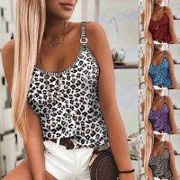 HOT★Womans Tshirts superior quality spring/summer sleeveless O neck sling Leopard print Ladies tops dropshipping sale YML04