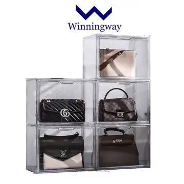 Bag storage artifact luxury transparent display cabinet household dust bag  storage box storage and finishing shelf