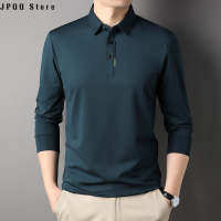 JPQQ Store Hunterson เสื้อโปโลใหม่คอปกแฟชั่นลำลองของผู้ชายเสื้อยืดยืดสบายสำหรับฤดูใบไม้ร่วง