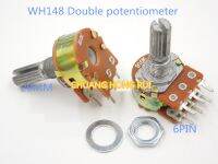 5PCS WH148 duplex potentiometer B5K audio power amplifier potentiometer 5K 6 feet handle 20 mm long