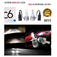 ( Pro+++ ) LED ไฟหน้ารถยนต์ SUPER BRIGHT 6000K รุ่น C6 ไฟหน้า LED รถยนต์แสงสีขาว 6000k ระบบ AUTO LEDพร้อมชุดบัลลาร์ด(H11,H8,H9,H16) คุ้มค่า ไฟ หน้า led ไฟ หน้า รถยนต์ ไฟ หน้า โปรเจคเตอร์ ไฟ หรี่