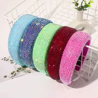 【Creative Dream Works】สดใส Bejeweled เบาะหัวห่วงเต็มคริสตัล Hairbands เก๋สีเขียวสีชมพูสีฟ้า R Hinestones H Eadbands หรูหราเงาเครื่องประดับผม