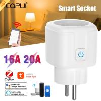 CORUI Tuya Zigbee Socket 16A 20A EU Energy Monitor Plug Smart Home รีโมทคอนโทรล Power Outlet รองรับ Google Home Alexa Alice-Cgefeng