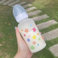 Drinkware Cute Water Bottle Girl Female Student Plastic Bottle Leak Proof Water Cup Transparent Frosted Travel Christmas Mugs