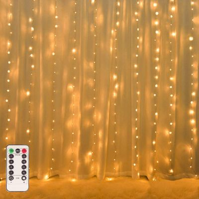 Cross-Border New led Curtain Lights usb Remote Control Copper Wire Lamp Christmas Decoration Light Room Bedroom Curtain Lighting Chain