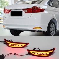 2Pcs LED rear bumper lights ke tail light reflector light rear lamp Turn signal For Honda City 2014 2015 2016