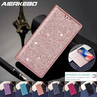 【Enjoy electronic】 Glitter Leather Magnetic Flip Case for IPhone X Xr Xs 14 13 11 12 Mini Pro Max SE 2022 8 7 6 Plus Bling Wallet Card Holder Cover